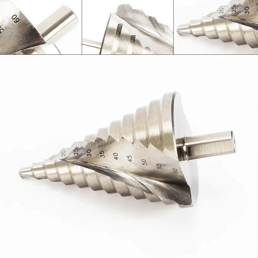 HSS Professional Stage Drill-Peeling Drill Set, Tapered Drill Slot Stepping Drill 6-60mm for Stainless Steel Metal Wood Plastic