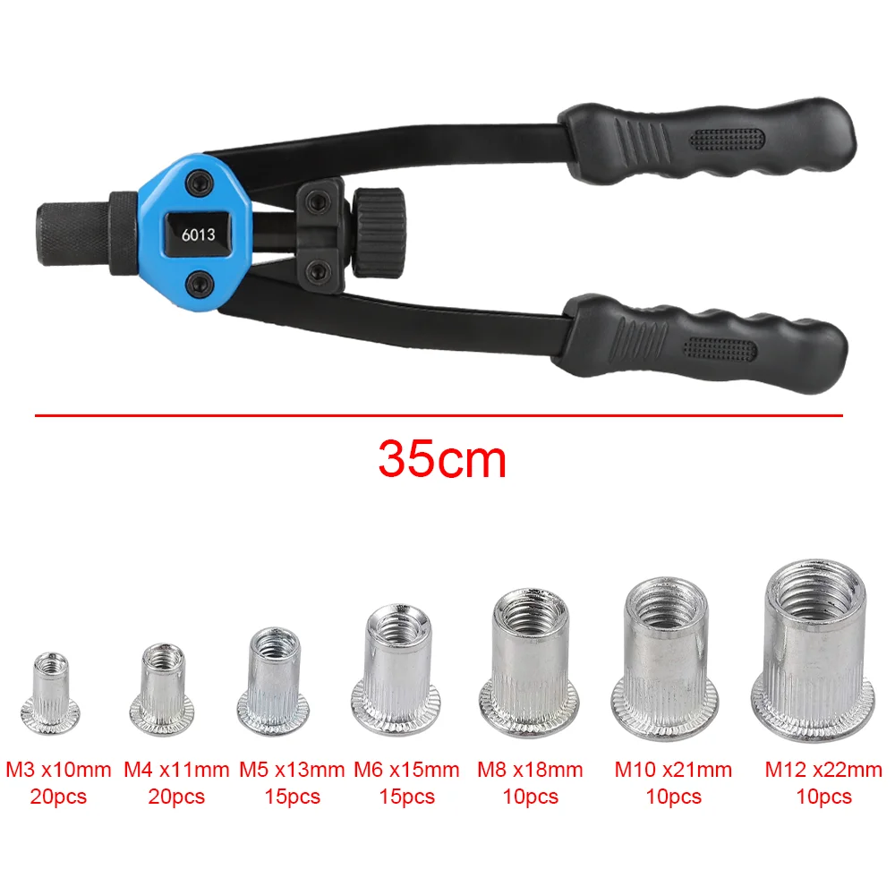110-Piece Rivet Pliers Set Professional Riveting Tools Set M3 M4 M5 M6 M8 M10 M12 Manual Riveter Thread Riveter Pliers Machine