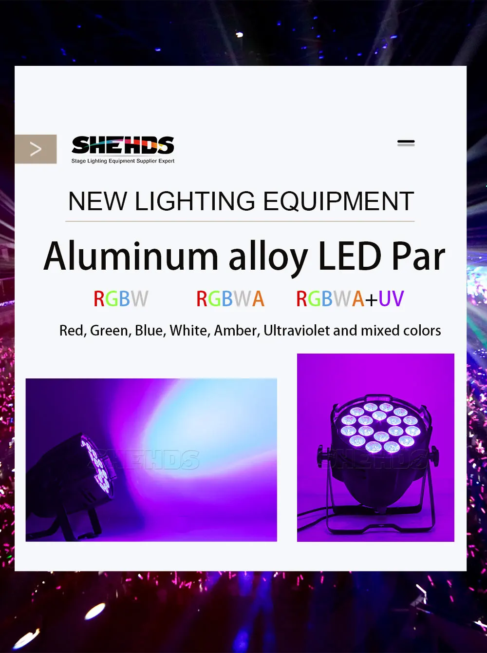 SHEHDS Big Aluminum Alloy LED Par 18x12W RGBW/18x18W RGBWA+UV Light Ball DJ Projector Stage Christmas Decoration