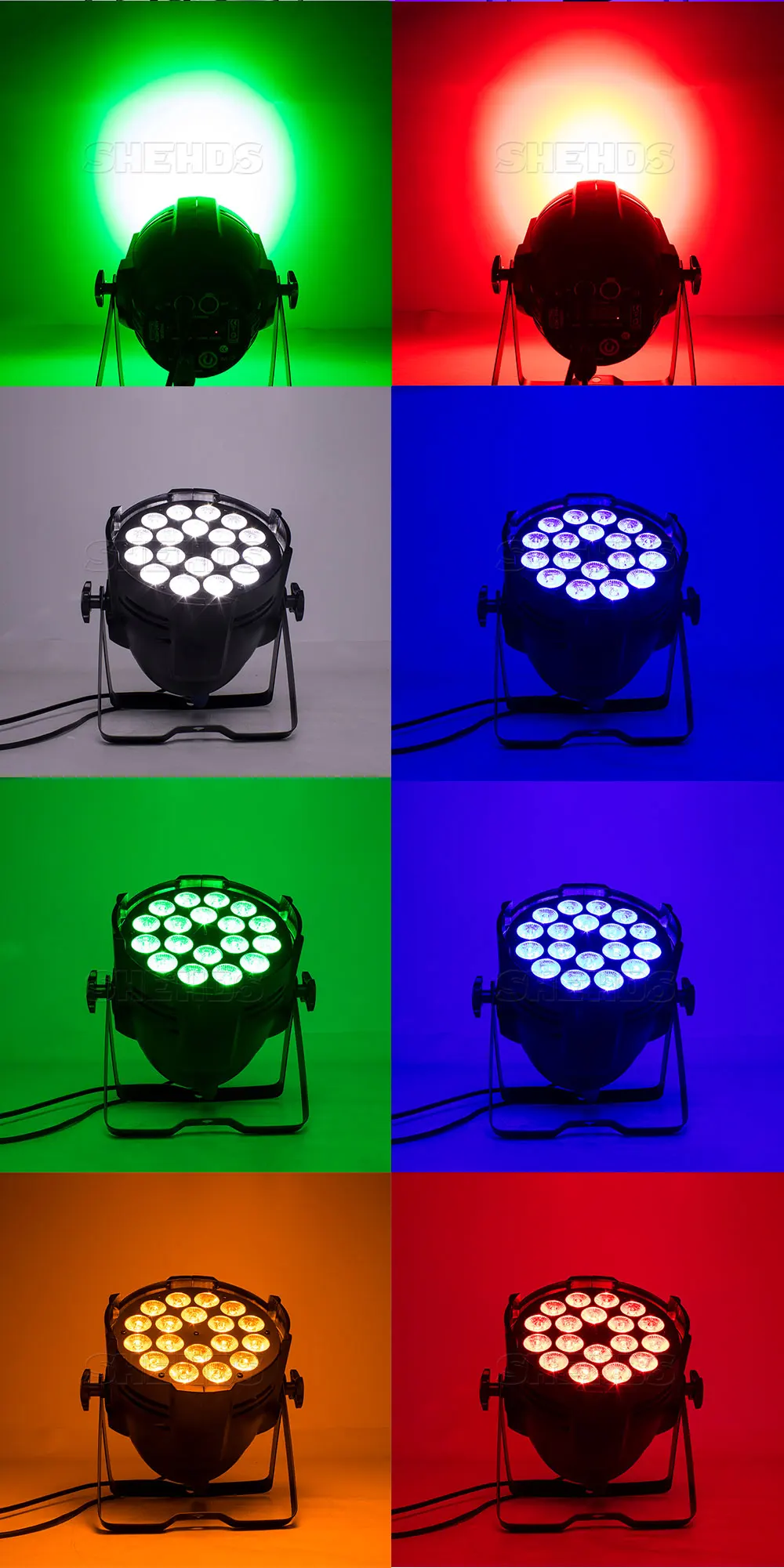 SHEHDS Big Aluminum Alloy LED Par 18x12W RGBW/18x18W RGBWA+UV Light Ball DJ Projector Stage Christmas Decoration