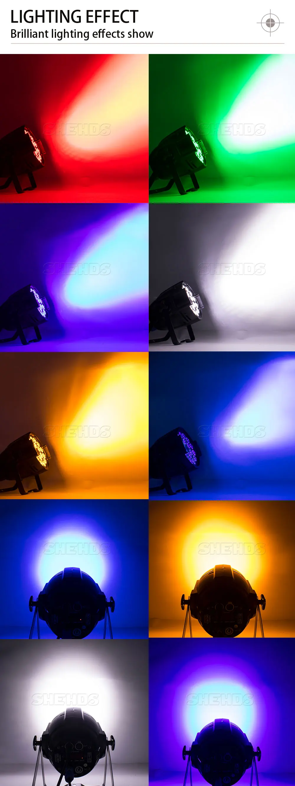 SHEHDS Big Aluminum Alloy LED Par 18x12W RGBW/18x18W RGBWA+UV Light Ball DJ Projector Stage Christmas Decoration