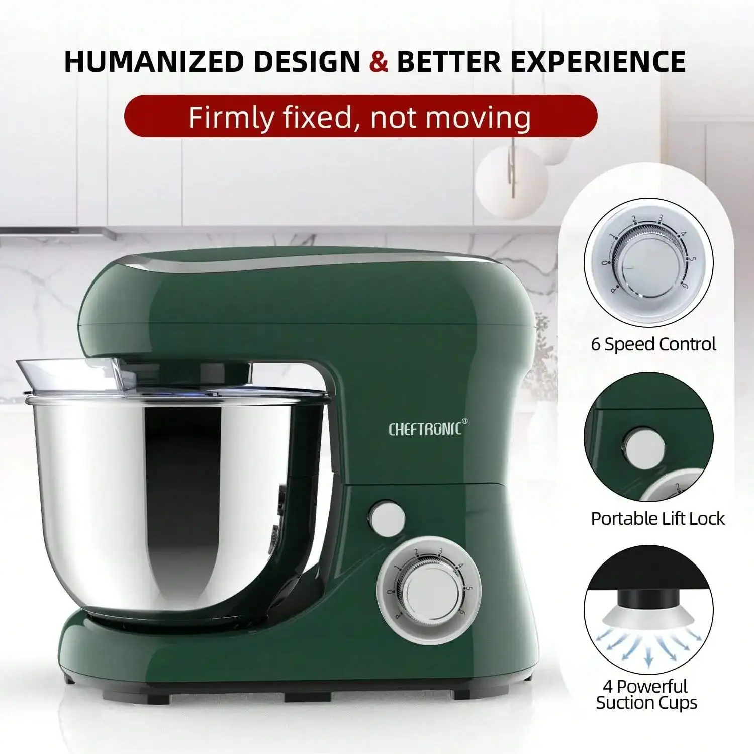 1pc Stand Mixer, 5L Tilt-Head Electric Household - 1300W 6+P electric blender, Food Beater And Butter Beater, EC Plug