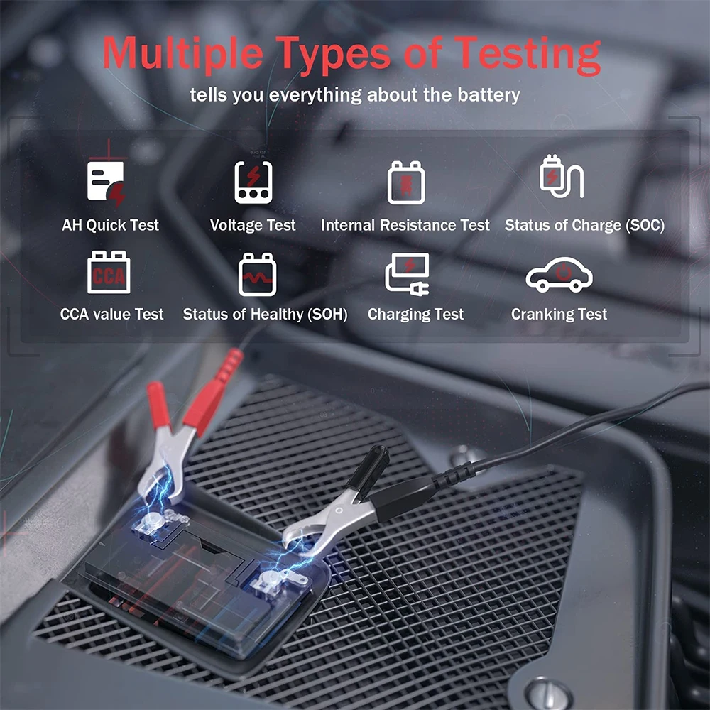 ANCEL BA101 Car Battery Tester 12V Digital Automotive Alternator Meter Diagnostic Tool,100-2000 CCA Load Capacity, Charging & C