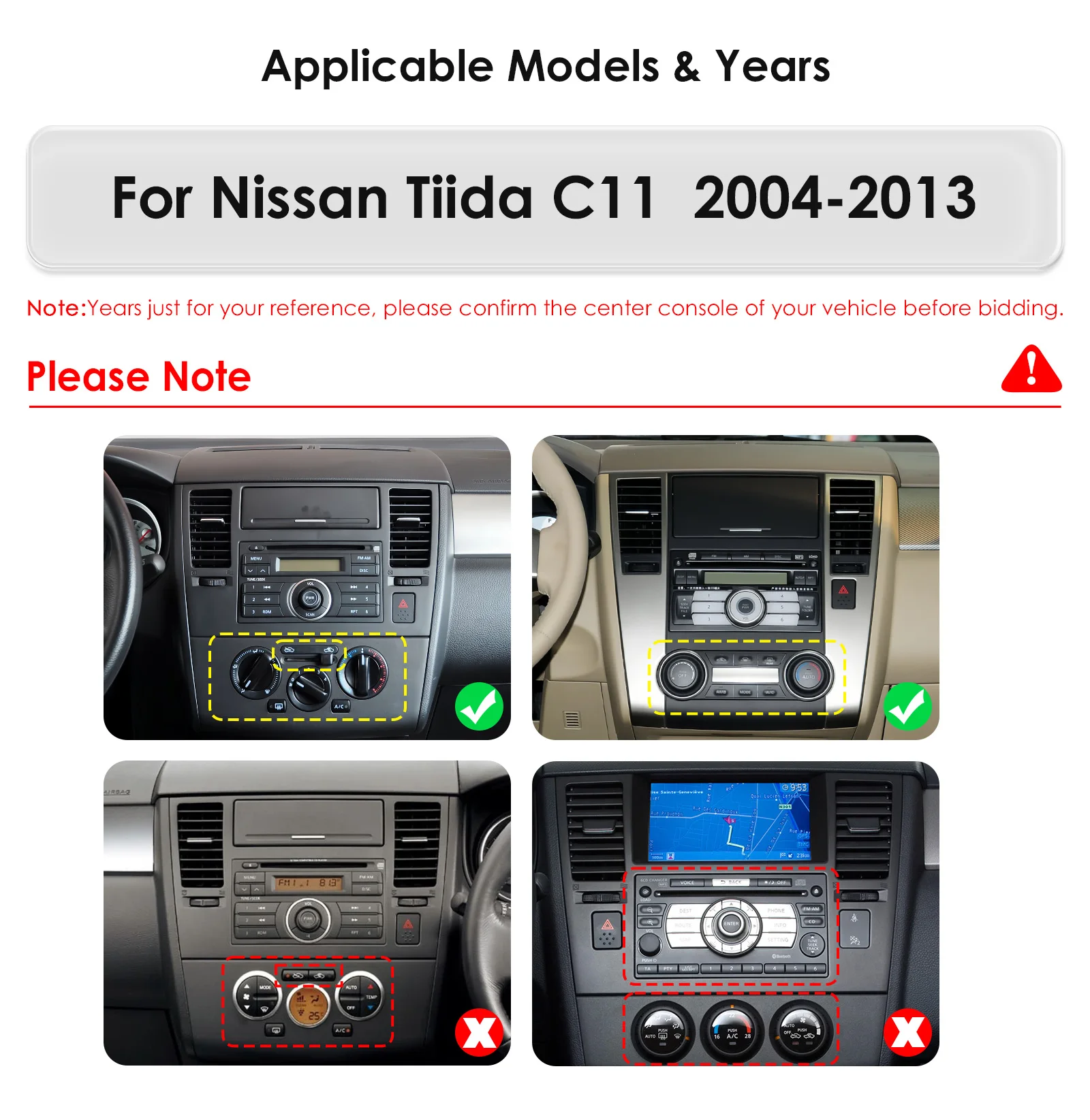 Hizpo For Tesla Style Carplay Car Radio for Nissan Tiida C11 2004-2013 2Din Multimedia Player GPS Navigation 9.7 Inch Android 13