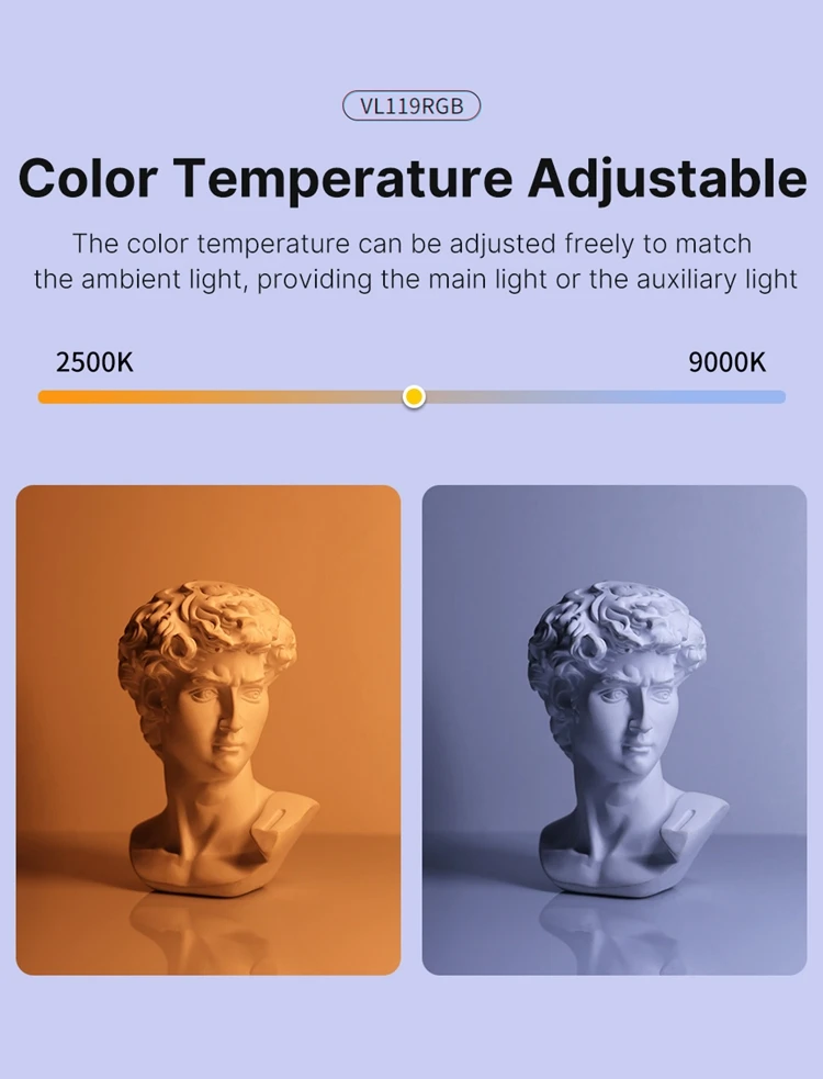 Ulanzi VL119 Colorful Led Stick Light Lamp Handheld RGB Tube Light Wand For Studio Game Room Video Movie Vlog Tiktok Photography