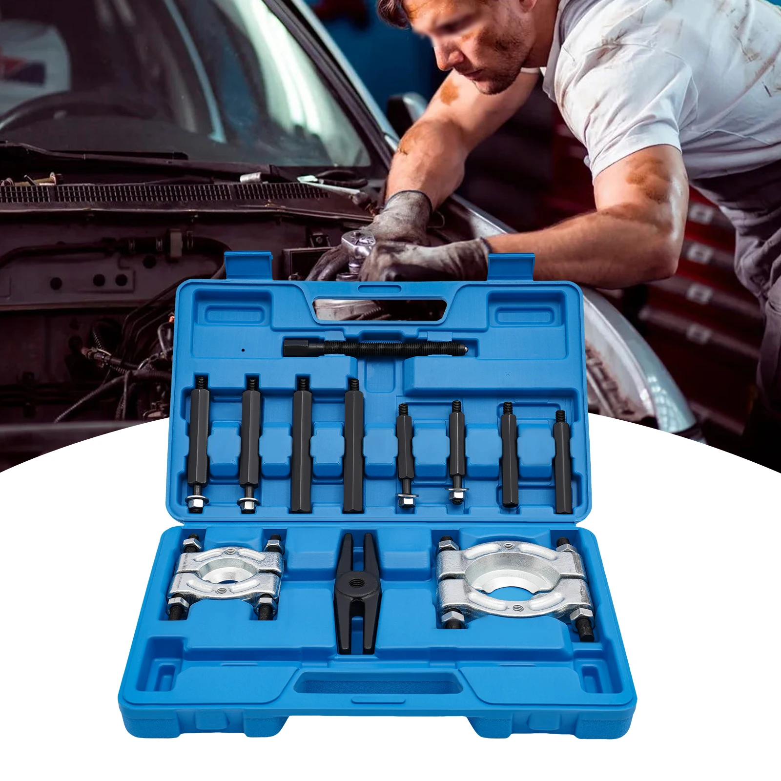 12Pcs/14Pcs Bearing Puller Set for Dismantling Vehicle Transmissions, Gears, Pulleys, Bearings, Steering Wheels