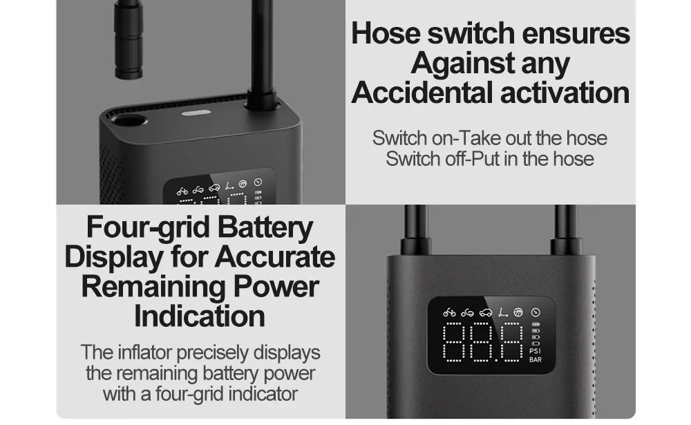 New 2025 Xiaomi Mijia Air Pump 2D 25%Speed Boost Portable Electric Air Compressor Treasure 150PSI Type-C LED Multitool Inflator