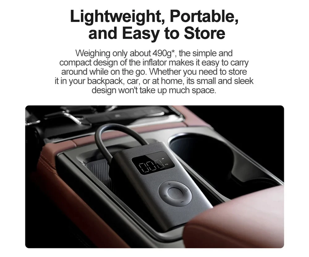 New 2025 Xiaomi Mijia Air Pump 2D 25%Speed Boost Portable Electric Air Compressor Treasure 150PSI Type-C LED Multitool Inflator