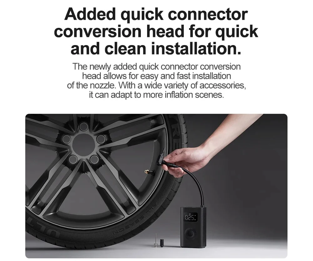 New 2025 Xiaomi Mijia Air Pump 2D 25%Speed Boost Portable Electric Air Compressor Treasure 150PSI Type-C LED Multitool Inflator