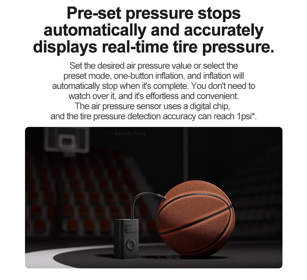 New 2025 Xiaomi Mijia Air Pump 2D 25%Speed Boost Portable Electric Air Compressor Treasure 150PSI Type-C LED Multitool Inflator