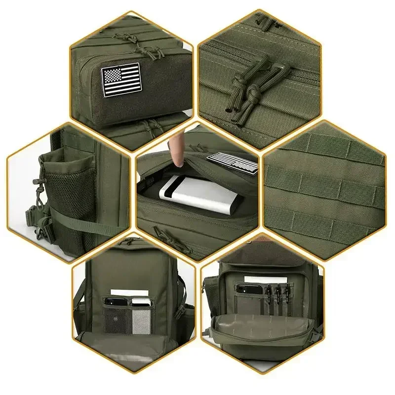 45L Tactical Backpack for Outdoor Sports Hiking Climbing Travel with Bottle Holder Travel Backpacks Camping Gear for Women/Men