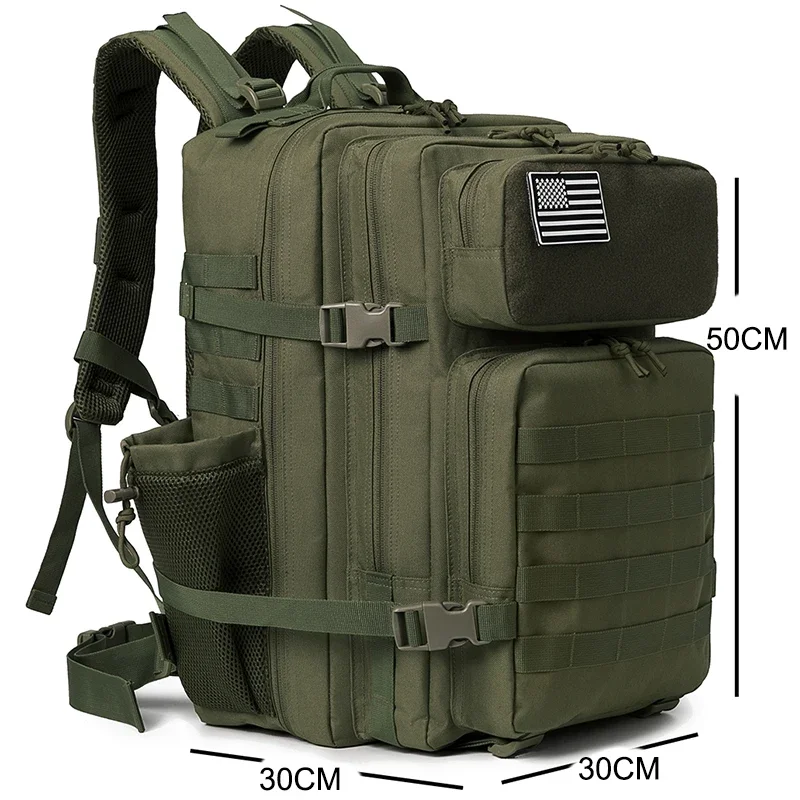 45L Tactical Backpack for Outdoor Sports Hiking Climbing Travel with Bottle Holder Travel Backpacks Camping Gear for Women/Men