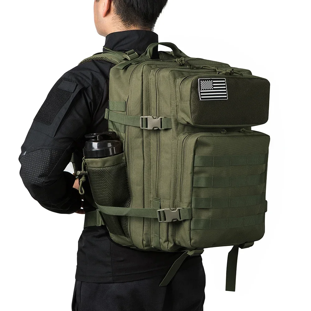 45L Tactical Backpack for Outdoor Sports Hiking Climbing Travel with Bottle Holder Travel Backpacks Camping Gear for Women/Men