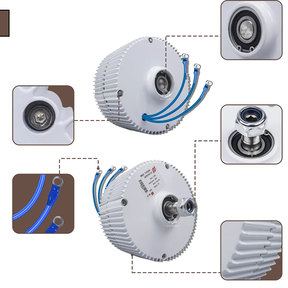Max 330W DC 12V Permanent Magnet Generator for DIY Horizontal Efficiency Wind Turbine Generator Windmil Hydraulic Generator