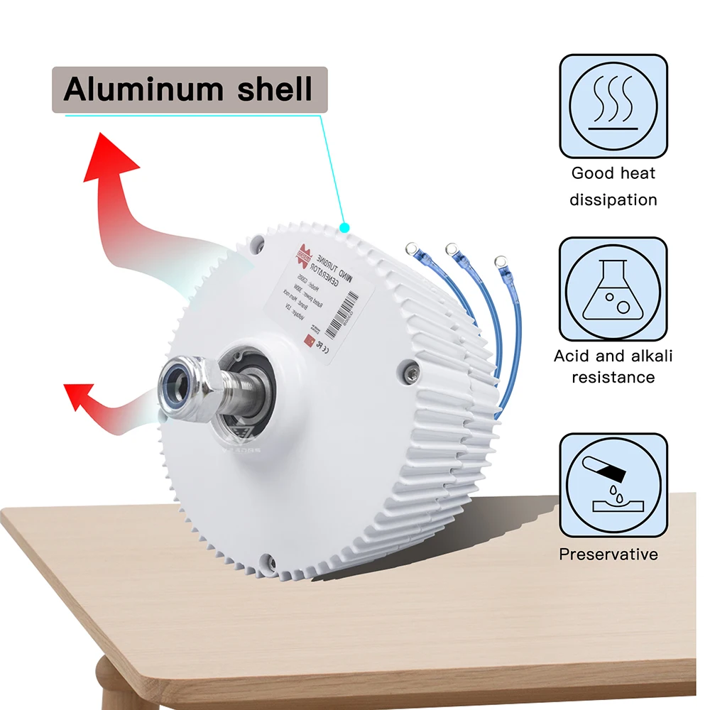 Max 330W DC 12V Permanent Magnet Generator for DIY Horizontal Efficiency Wind Turbine Generator Windmil Hydraulic Generator