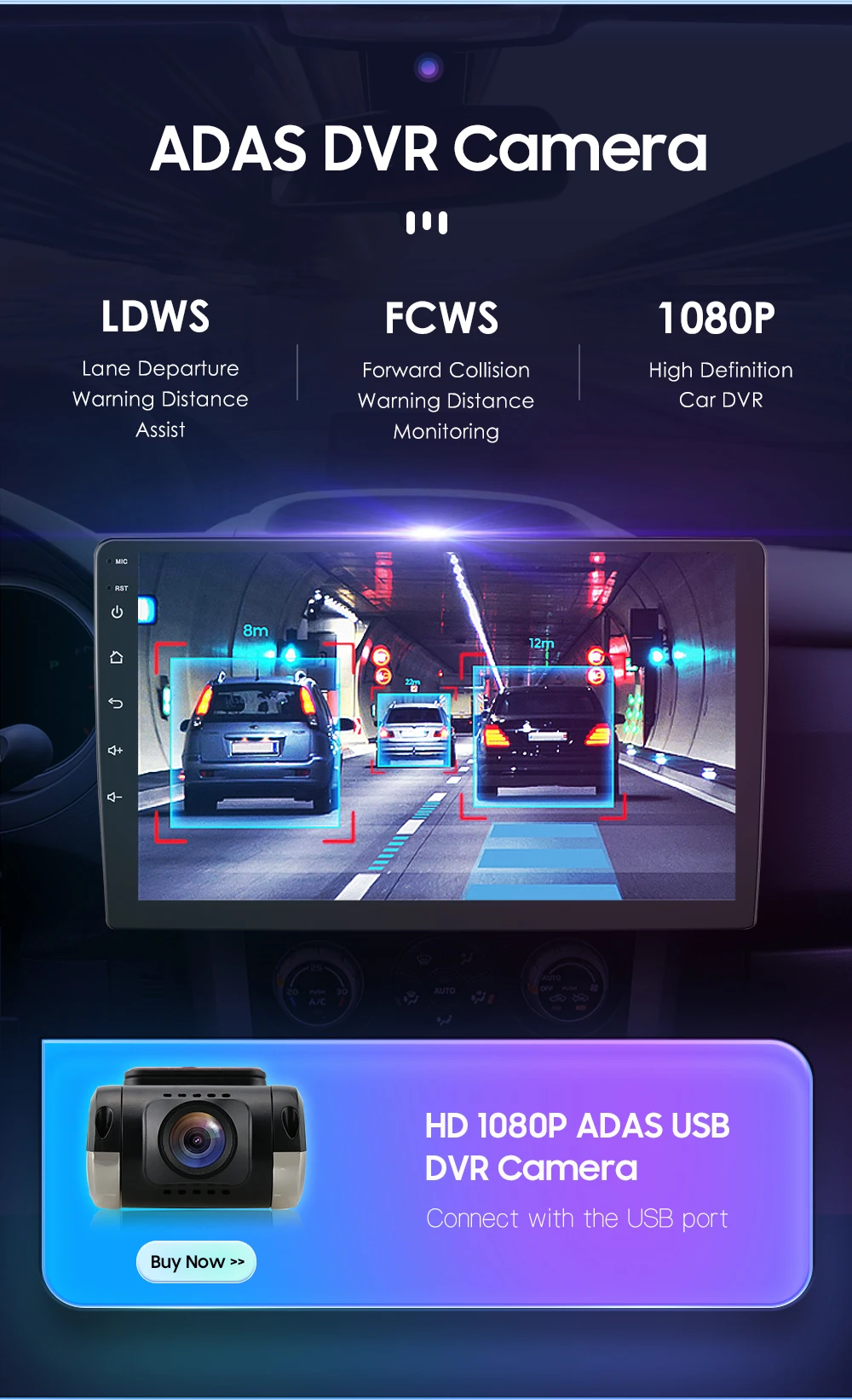Hizpo 2DIN 9inch Android CarPlay Universal Car Radio Generic Multimedia Player GPS Navigation WiFi Bluetooth RDS DSP SWC 4G-LTE Optional No Canbus