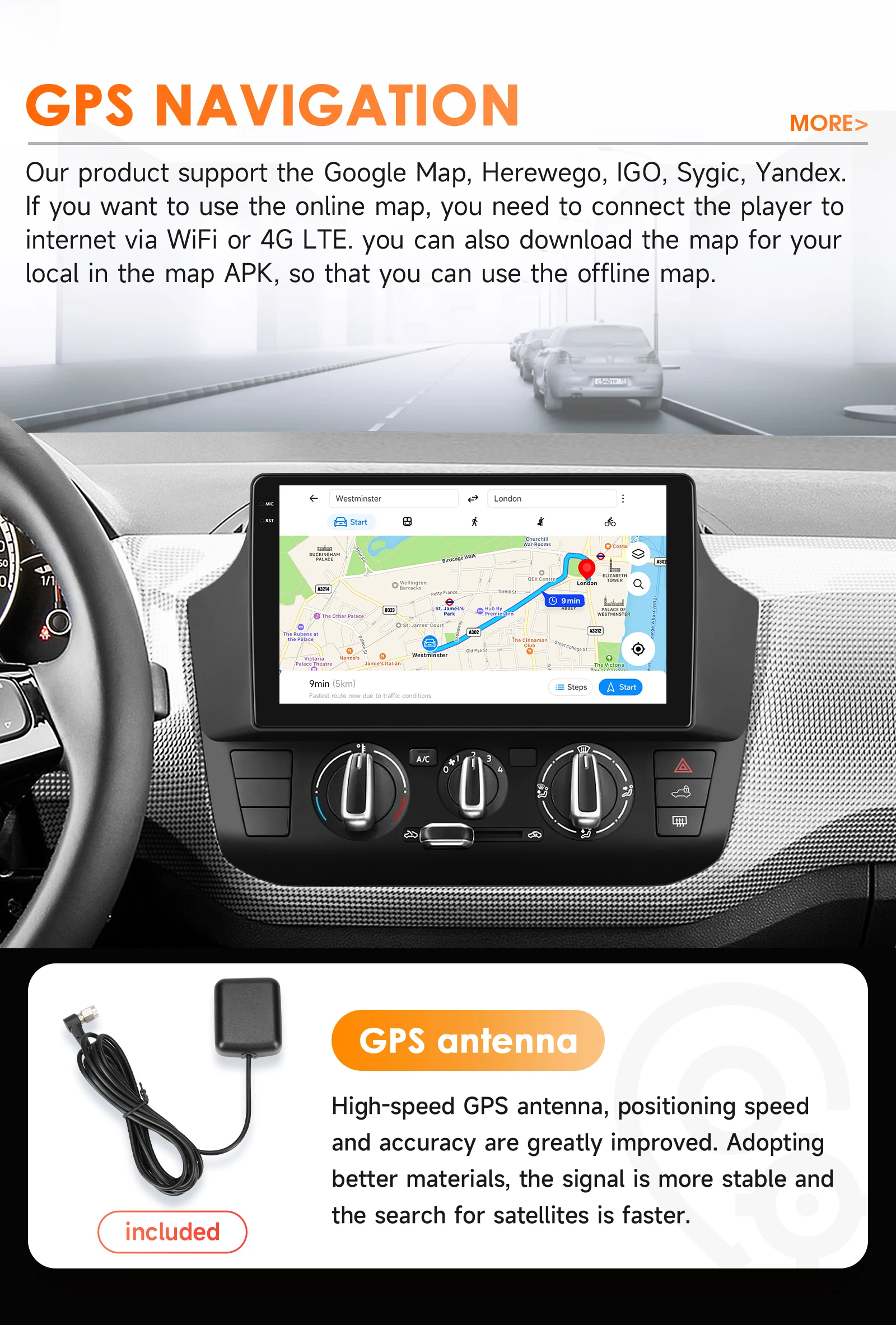 Hizpo Car Stereo Radio Touch Screen For Volkswagen UP! 2017-2023 UP Manual A/C Carplay GPS Navigation 8 Core 4G WIFI Autoradio