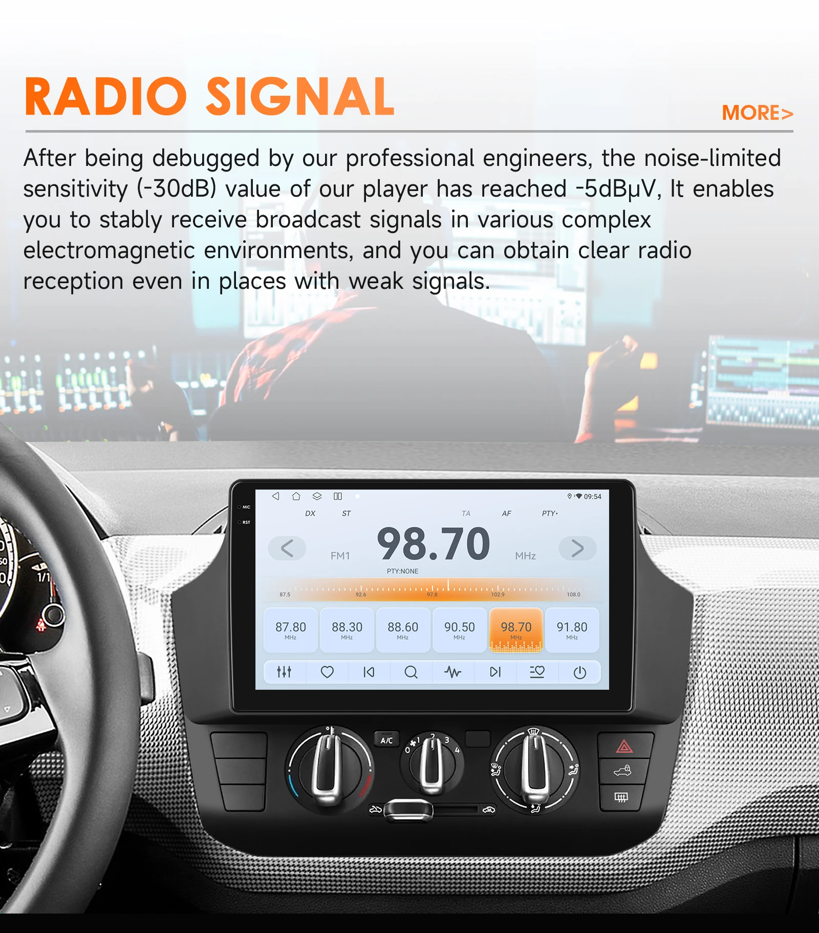 Hizpo Car Stereo Radio Touch Screen For Volkswagen UP! 2017-2023 UP Manual A/C Carplay GPS Navigation 8 Core 4G WIFI Autoradio