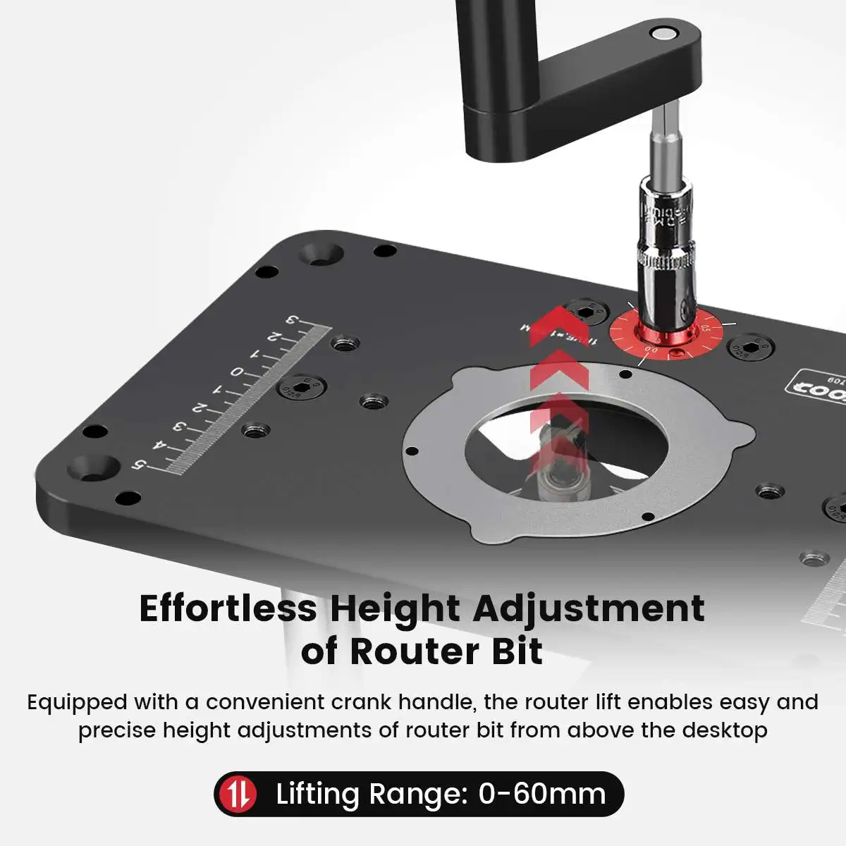 GD7 PRO Router Lift for 65mm 69mm Wood Router Table Set Up Lift with Plate Precision Woodworking Tool by ENJOYWOOD