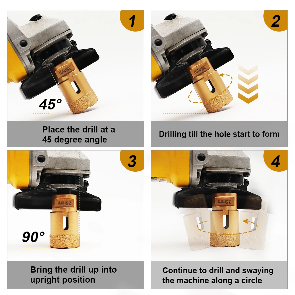 SHDIATOOL 1Pc Dia110mm Diamond Drilling Core Bit M14 Porcelain Ceramic Tile Granite Drill Bit Masonry Hole Saw Opener Crown