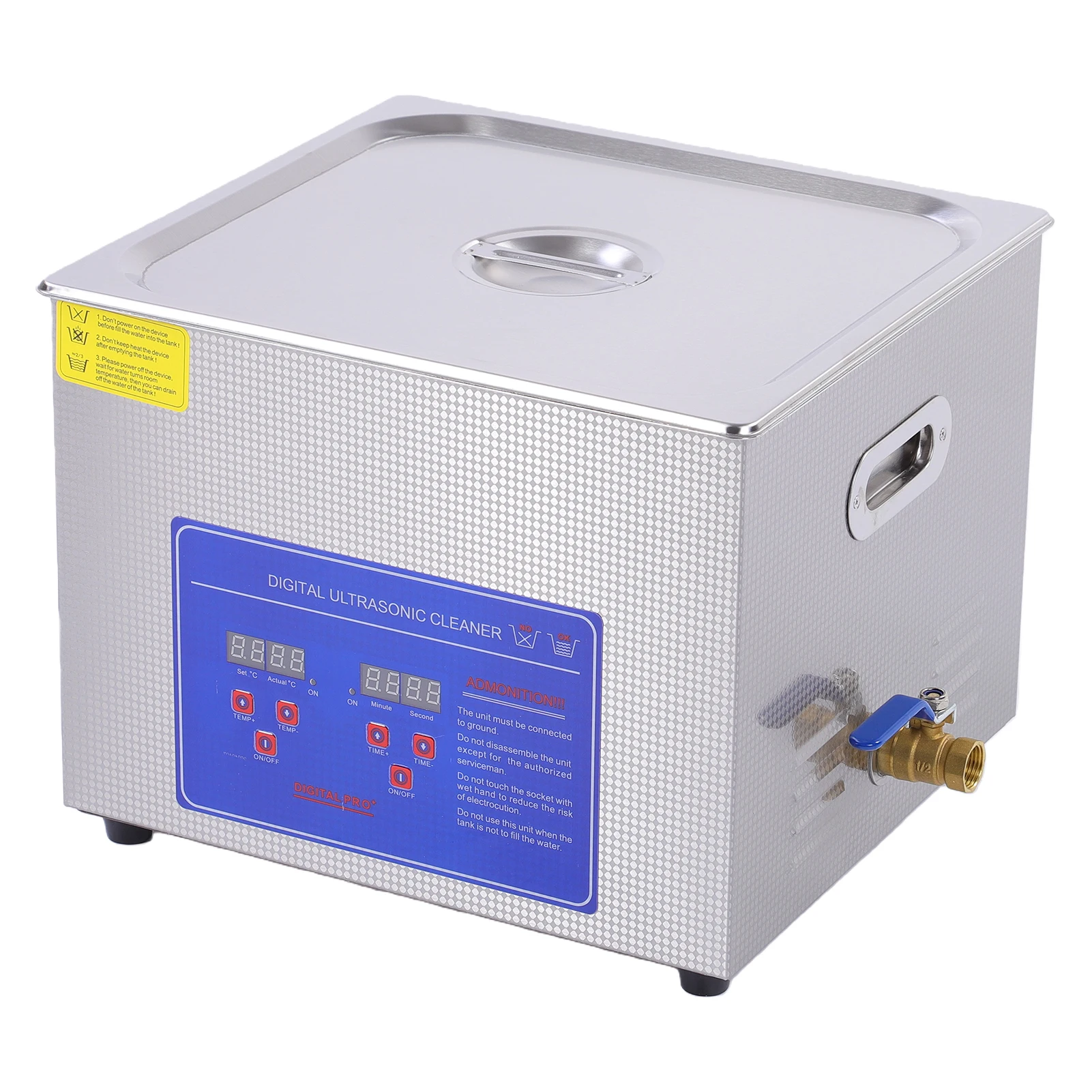 Ultrasonic Cleaning Machine 15/30L Digital Jewelry Cleaner 40kHz with Heater Stainless Steel Adjustable Time and Temperature for