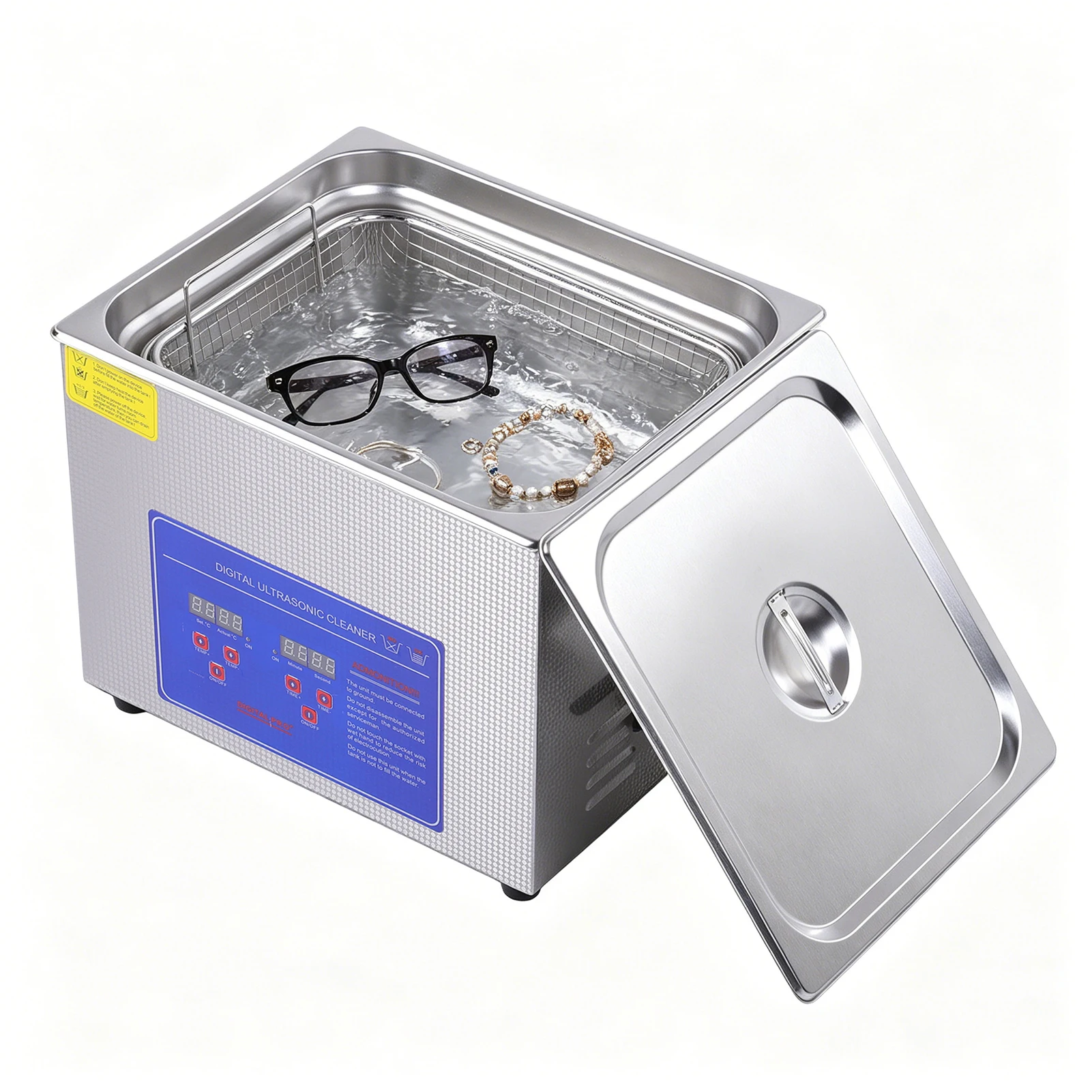 Ultrasonic Cleaning Machine 15/30L Digital Jewelry Cleaner 40kHz with Heater Stainless Steel Adjustable Time and Temperature for