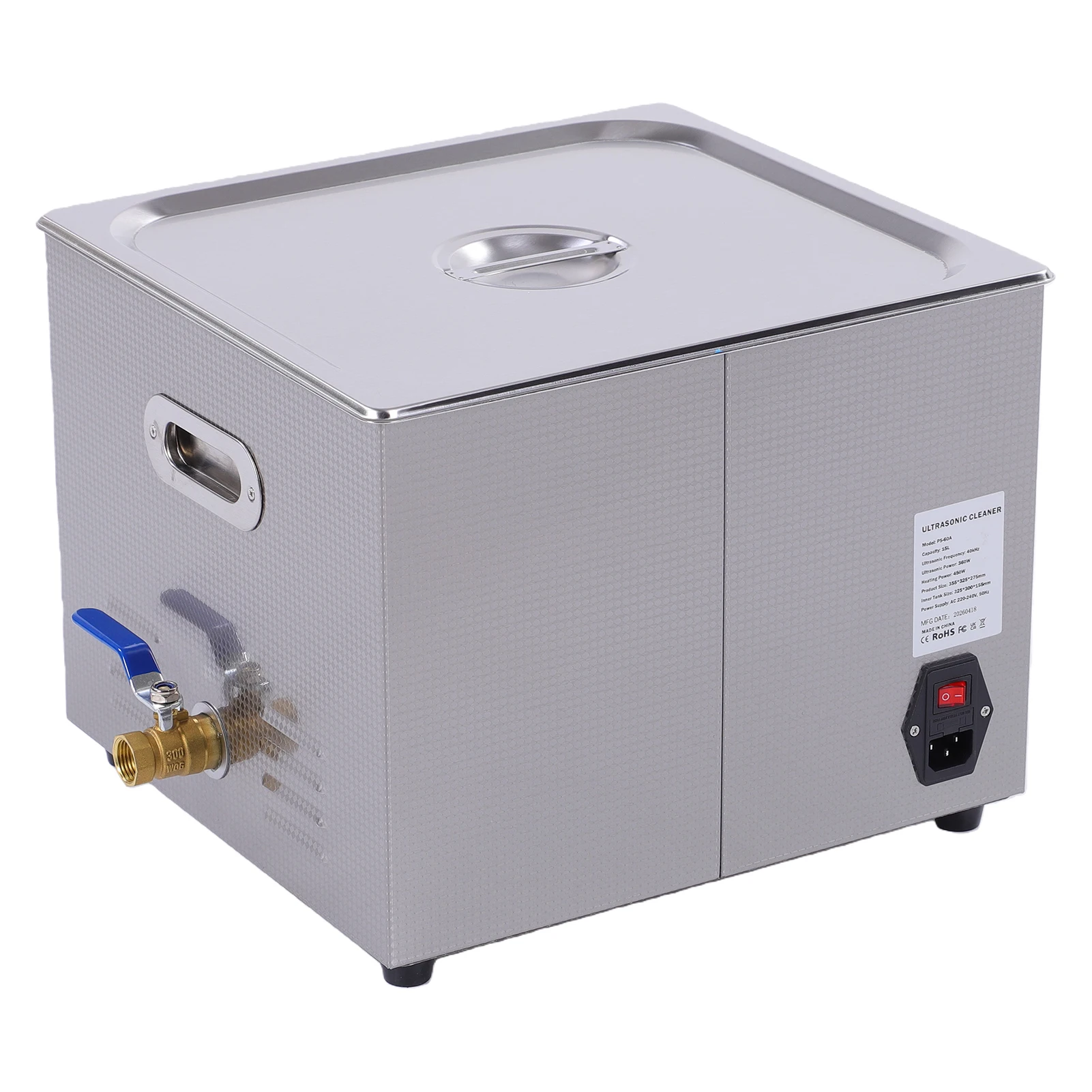 Ultrasonic Cleaning Machine 15/30L Digital Jewelry Cleaner 40kHz with Heater Stainless Steel Adjustable Time and Temperature for