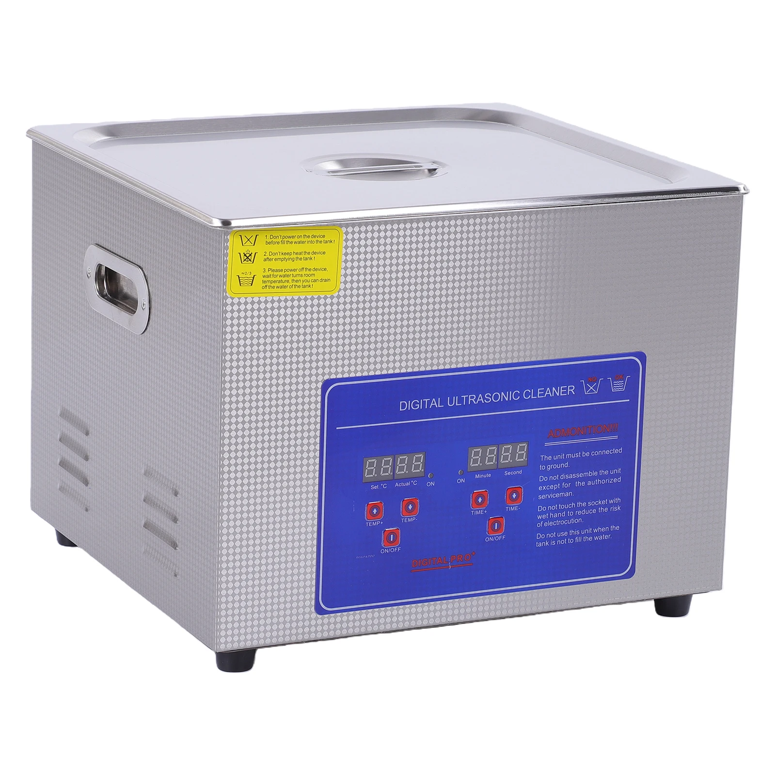 Ultrasonic Cleaning Machine 15/30L Digital Jewelry Cleaner 40kHz with Heater Stainless Steel Adjustable Time and Temperature for