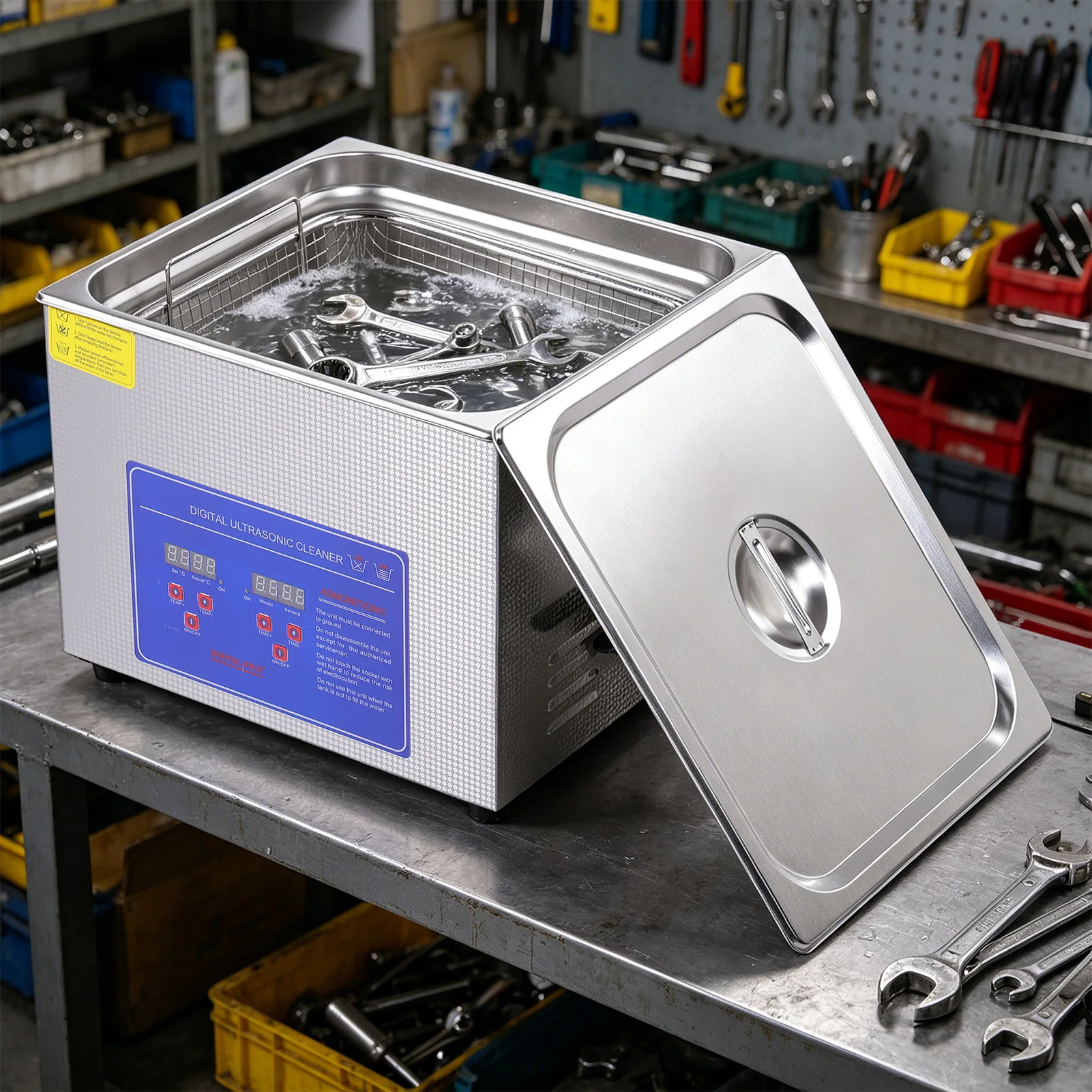 Ultrasonic Cleaning Machine 15/30L Digital Jewelry Cleaner 40kHz with Heater Stainless Steel Adjustable Time and Temperature for