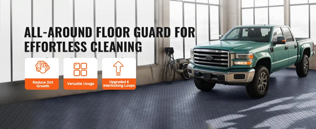 SucceBuy Garage Tiles Interlocking 12x12in 25 Pack Garage Floor Covering Non-Slip Double-Sided Texture Garage Flooring Tiles