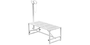 SucceBuy Livestock Stand Trimming Stand with Straight Head Piece Goat Trimming Stand Metal Frame Livestock Trimming Stands