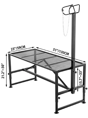 SucceBuy Livestock Stand Trimming Stand with Straight Head Piece Goat Trimming Stand Metal Frame Livestock Trimming Stands