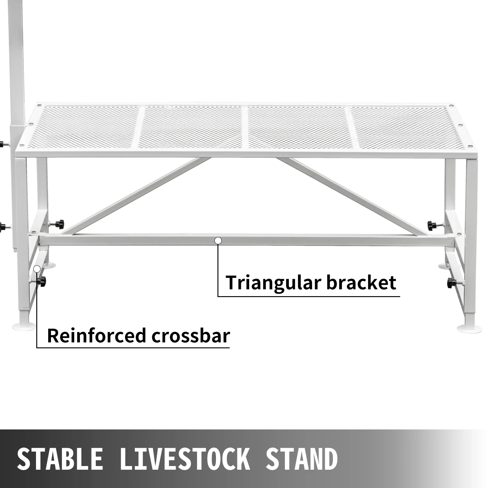 SucceBuy Livestock Stand Trimming Stand with Straight Head Piece Goat Trimming Stand Metal Frame Livestock Trimming Stands