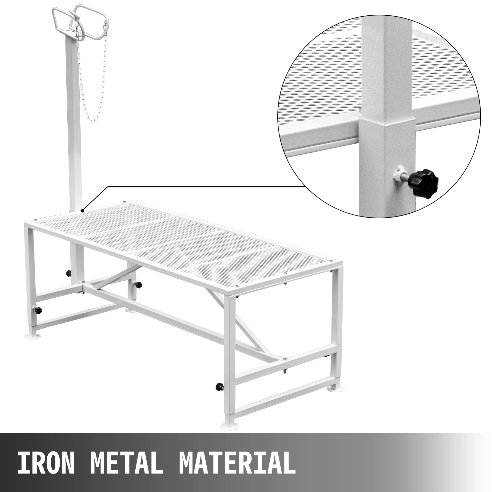 SucceBuy Livestock Stand Trimming Stand with Straight Head Piece Goat Trimming Stand Metal Frame Livestock Trimming Stands