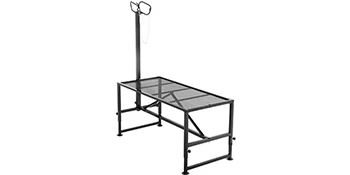 SucceBuy Livestock Stand Trimming Stand with Straight Head Piece Goat Trimming Stand Metal Frame Livestock Trimming Stands