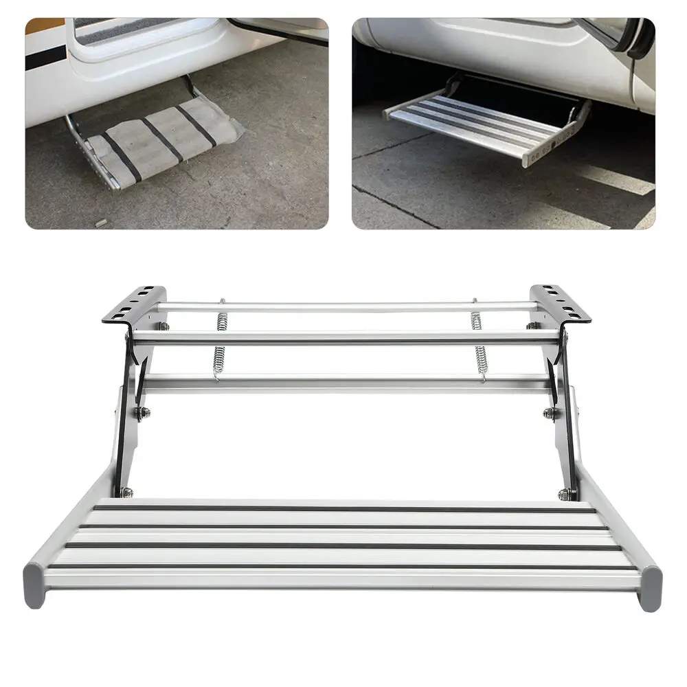 Single Step Aluminium | Extendable Side Steps | Step Entry Motorhome Caravan Aluminum Alloy Manual Entry Step