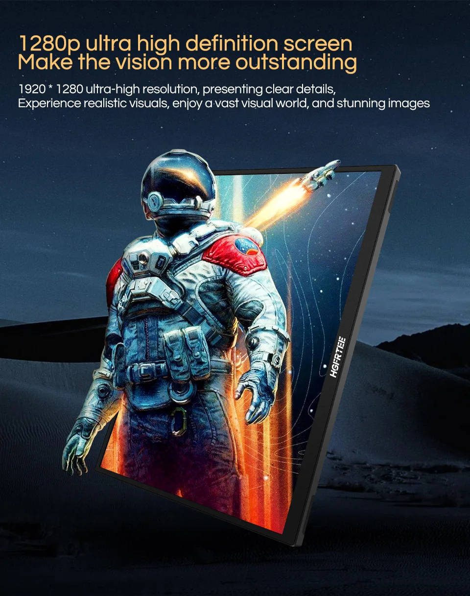 HGFRTEE 12.3inch Portable Monitor 3:2 400Cd/m² 100%sRGB second screen Gaming Extended Display for Mac Phone PS5 Xbox Switch