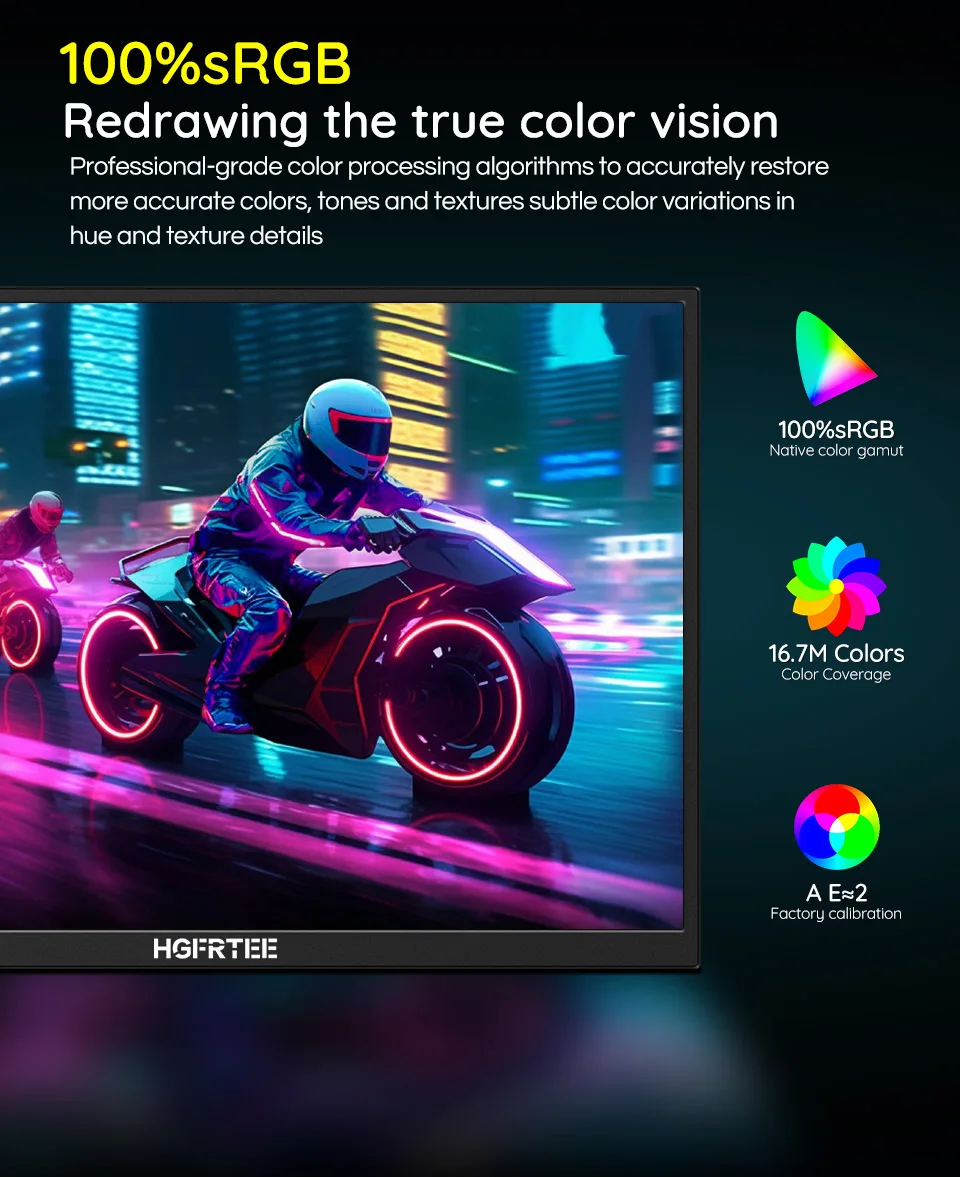 HGFRTEE 12.3inch Portable Monitor 3:2 400Cd/m² 100%sRGB second screen Gaming Extended Display for Mac Phone PS5 Xbox Switch