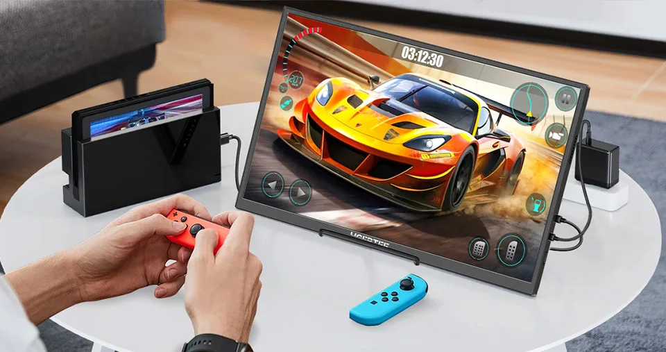 HGFRTEE 12.3inch Portable Monitor 3:2 400Cd/m² 100%sRGB second screen Gaming Extended Display for Mac Phone PS5 Xbox Switch