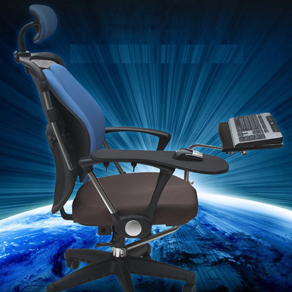 Chair Keyboard Tray, Laptop Keyboard Mouse Chair Stand w/USB Fan, Adjustable Mouse Mount Installed to Chair with -85°~ +20°Tilt