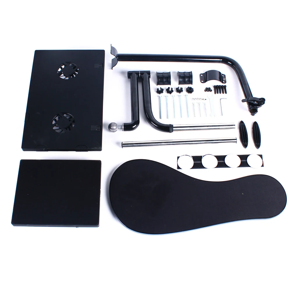 Chair Keyboard Tray, Laptop Keyboard Mouse Chair Stand w/USB Fan, Adjustable Mouse Mount Installed to Chair with -85°~ +20°Tilt