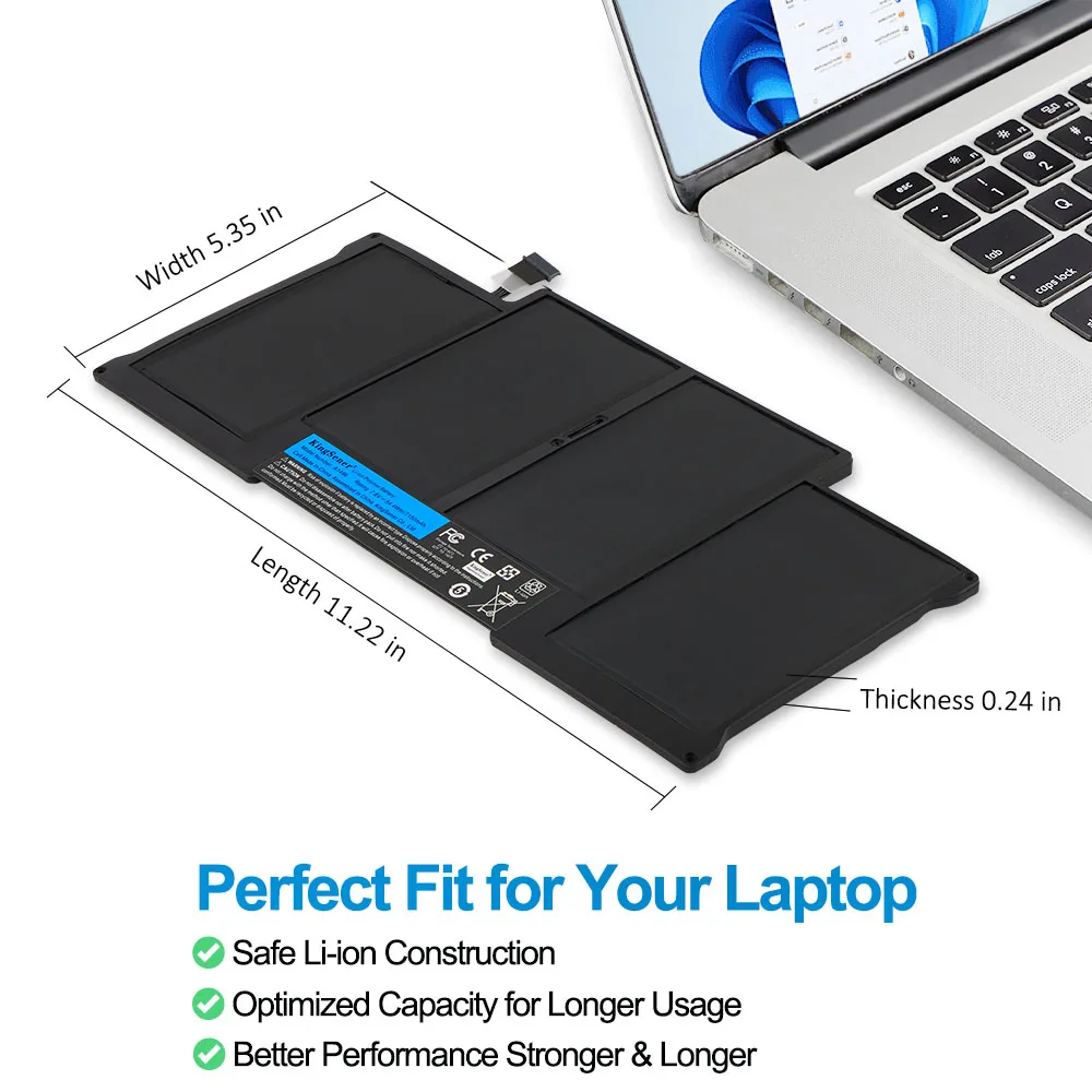 KingSener New Laptop Battery A1496 For Apple MacBook Air 13" A1466 2012/2013/2014/2015/2017 MD760LL/A MD761CH/A 7.6V 7150mAh