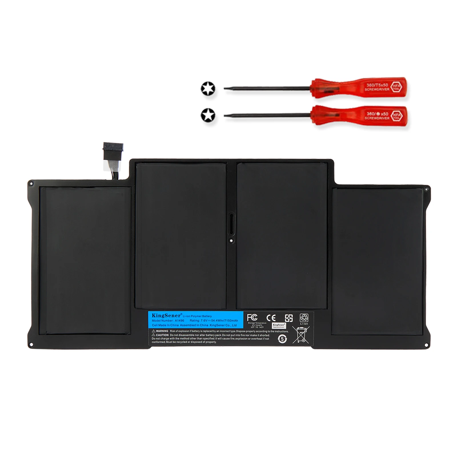 KingSener New Laptop Battery A1496 For Apple MacBook Air 13" A1466 2012/2013/2014/2015/2017 MD760LL/A MD761CH/A 7.6V 7150mAh