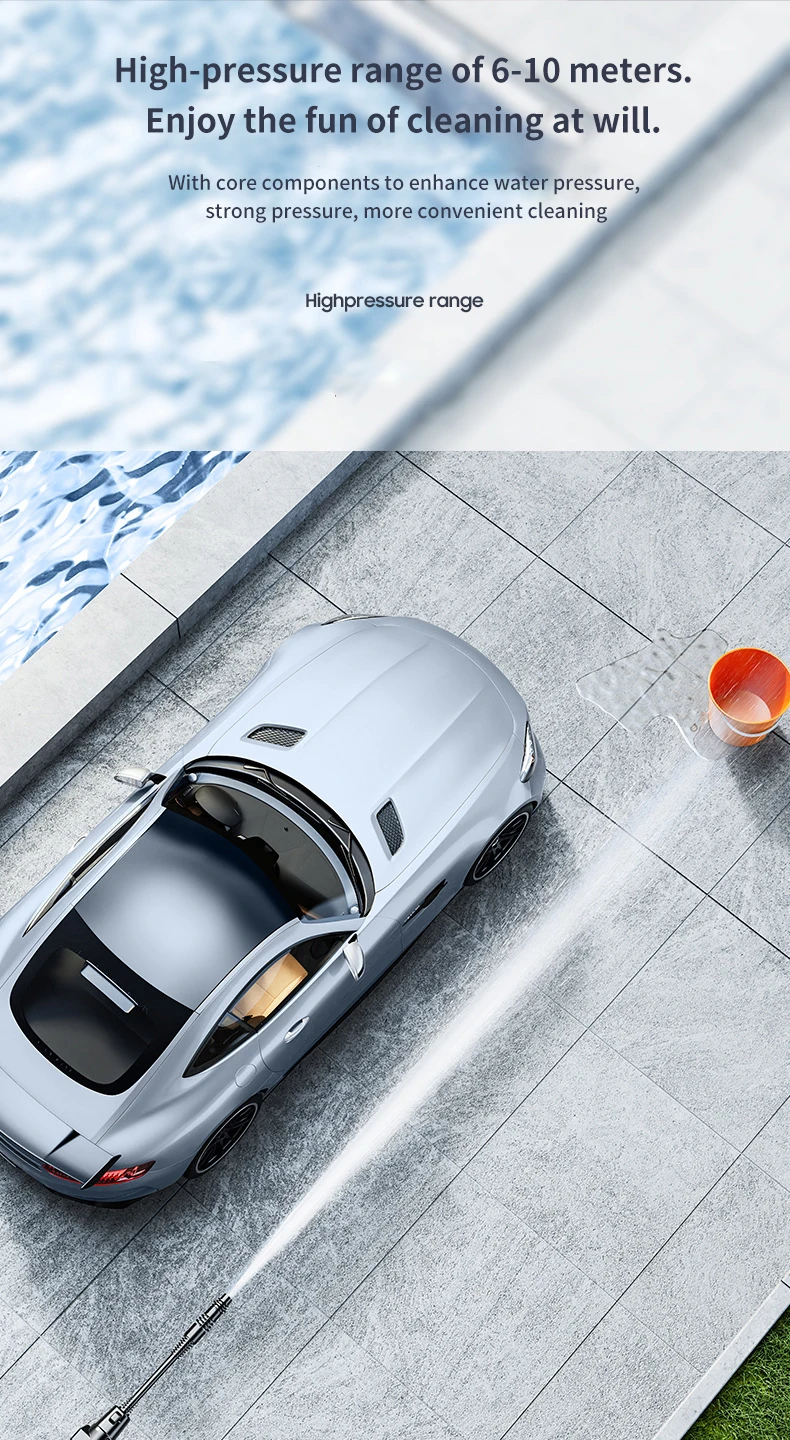 35Bar Electric Car Washer Gun 30000mAh Wireless High Pressure Water Gun Multi Function Rotating Nozzle Home Car Wipe Sprayer