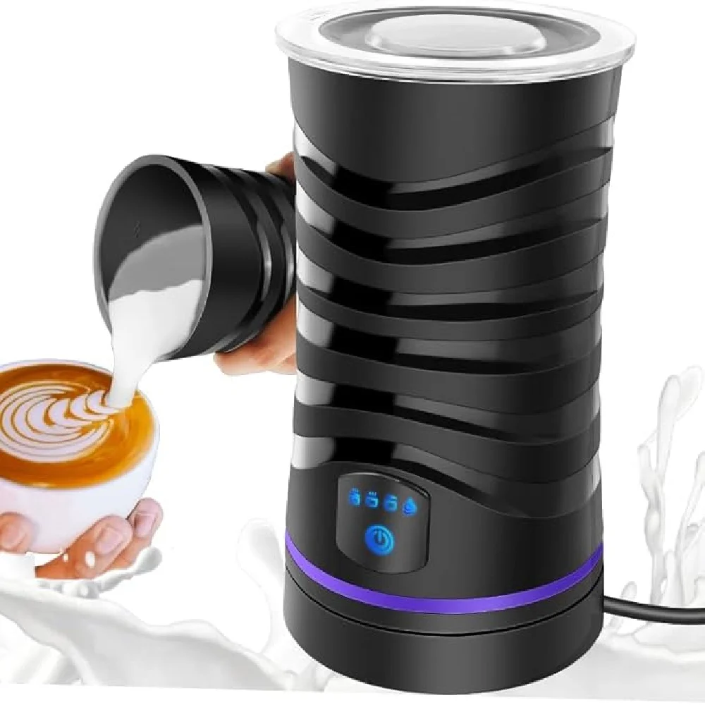 4-in-1 Electric Milk Frother & Warmer - 600ml Large Capacity, for Hot/Cold Froth, Hot Milk & Chocolate