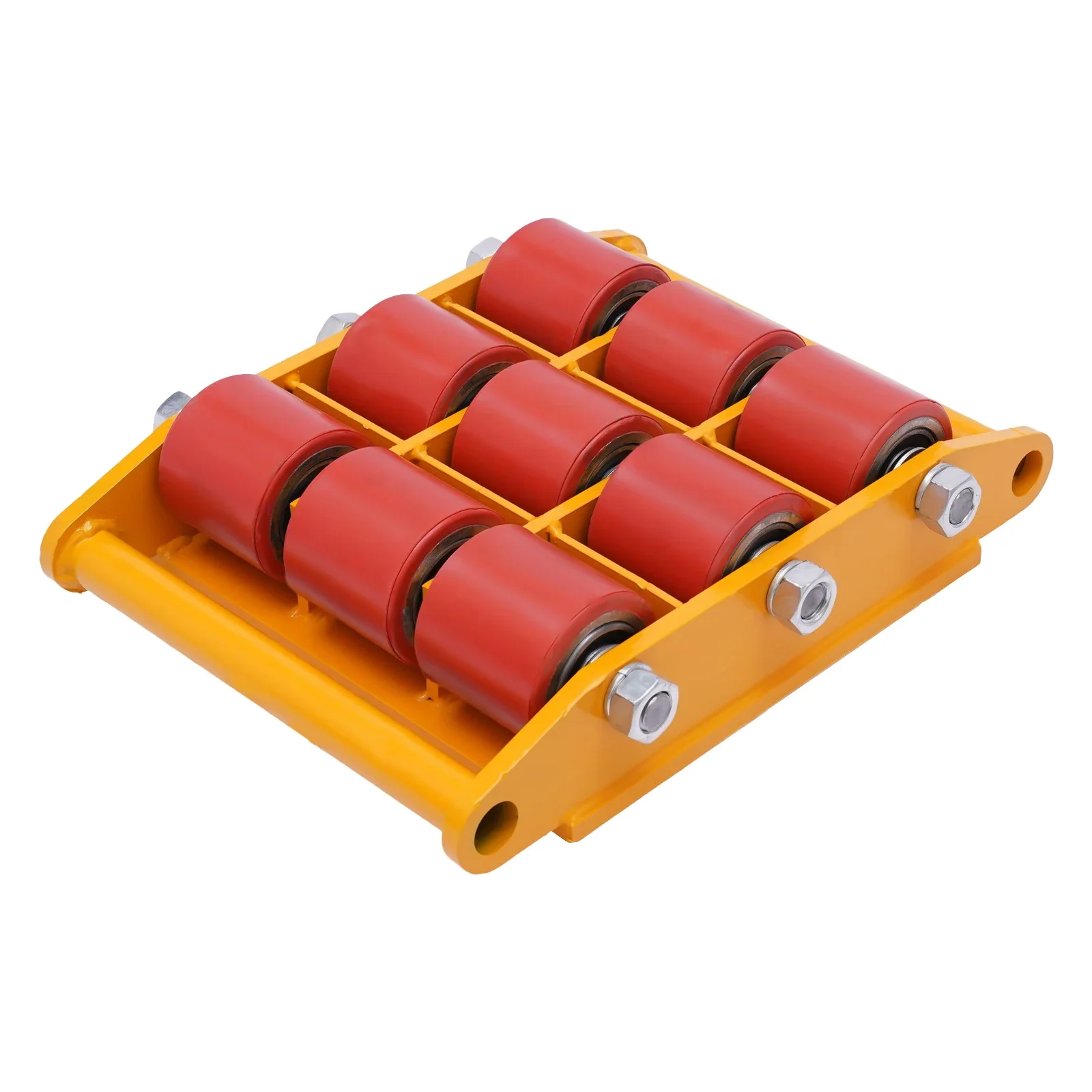7T-Alloy Steel Machinery Mover 15T (33069lbs) Max-Load Mover w/9 High-Quality PU Rollers for Distributing and Transporting Large
