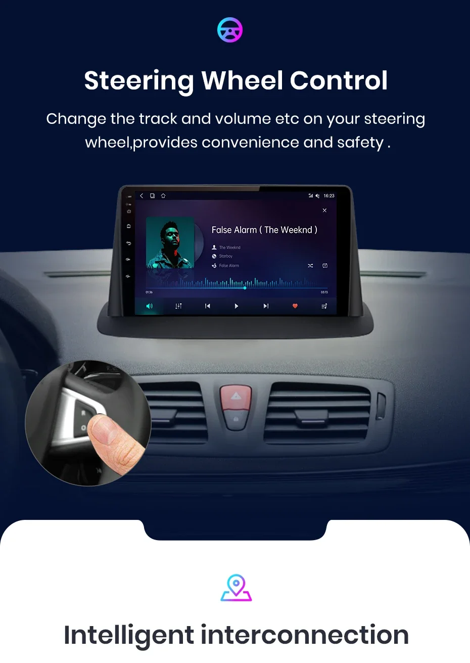 Junsun CarPlay Android Auto Radio For Renault Megane 3 Fluence Samsung SM3 2008-2014 Car Intelligent Systems RDS 2 din autoradio