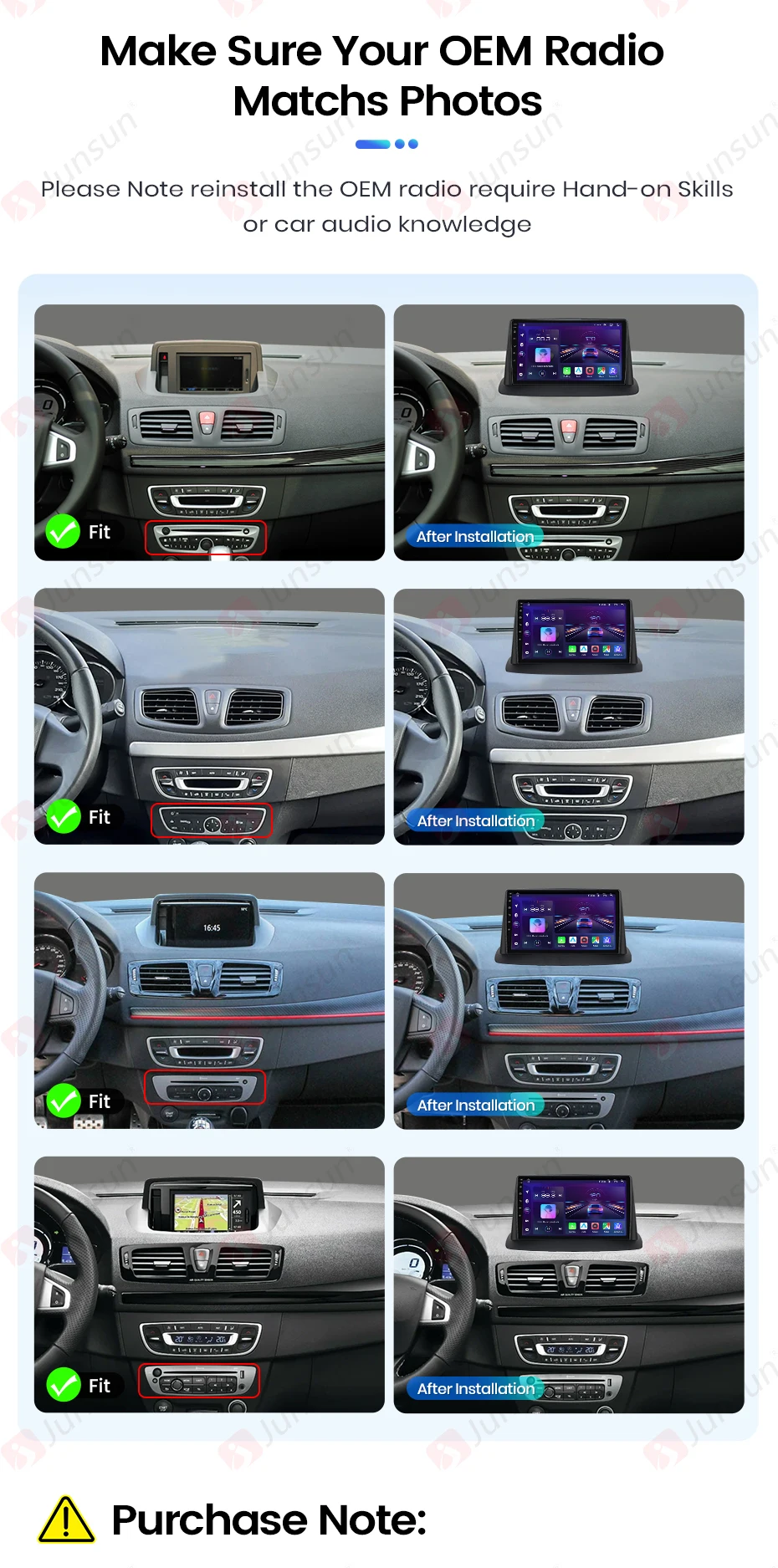 Junsun CarPlay Android Auto Radio For Renault Megane 3 Fluence Samsung SM3 2008-2014 Car Intelligent Systems RDS 2 din autoradio