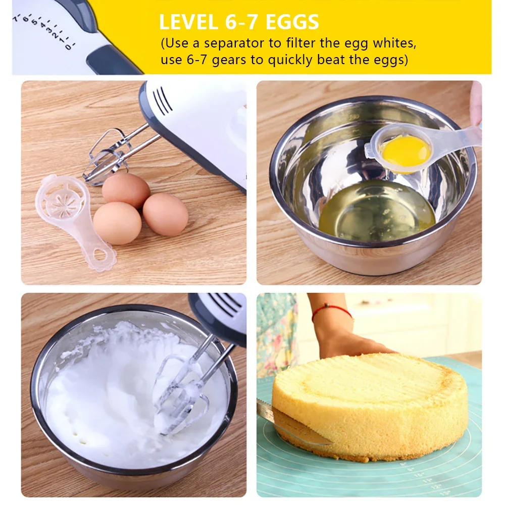 Countertop Mixer 180-350W 1.7L Capacity, Stainless Steel & Plastic Compact Design Multifunctional for Baking & Kitchen Work