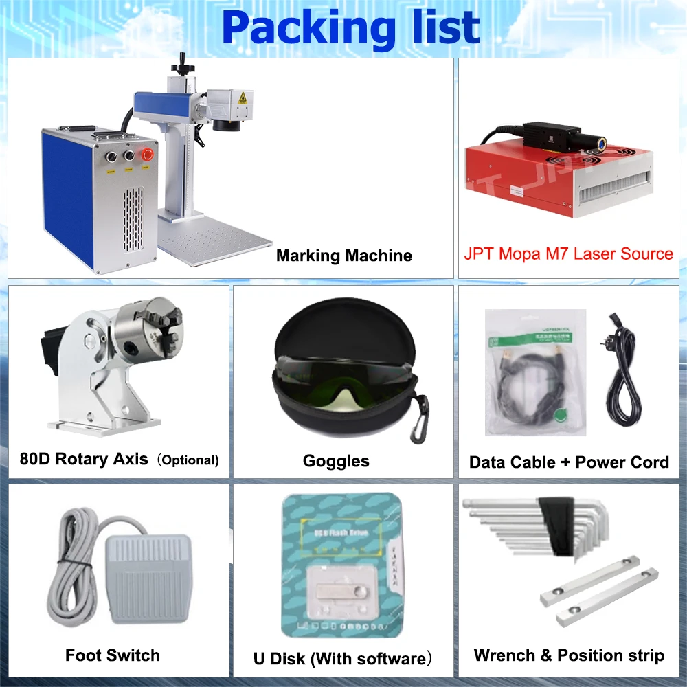 300W Galvo Fiber Laser Marking Machine JPT MOPA M7 100W Metal Cutting For Gold Silver Jewelry Metal Engraving Cutting Fast Ship